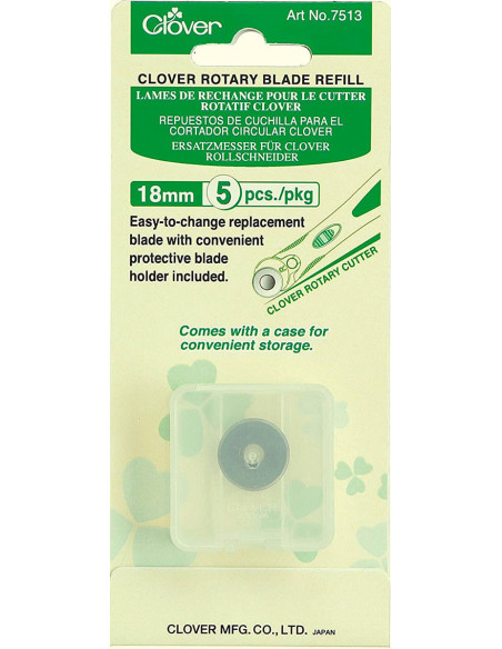 5 cuchillas de repuesto para cortador Clover - 18 mm