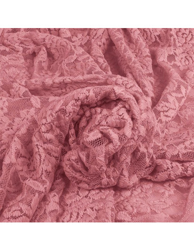 Tejido de encaje elástico Glamour - Rosa viejo