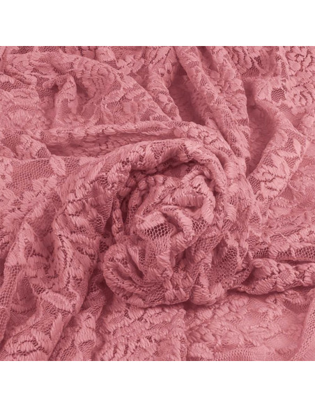 Tejido de encaje elástico Glamour - Rosa viejo