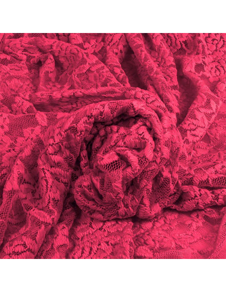 Tejido de encaje elástico Glamour - Fucsia