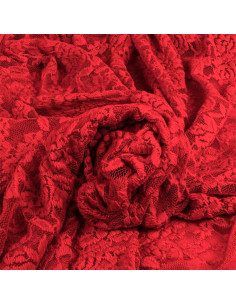 Tejido de encaje elástico Glamour - Rojo 2