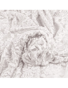 Tejido de encaje elástico Glamour - Blanco 2