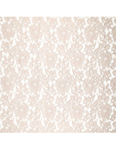 Tejido guipur elástico Bloom - Beige 2