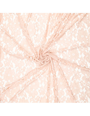 Tejido guipur elástico Bloom - Rosa claro