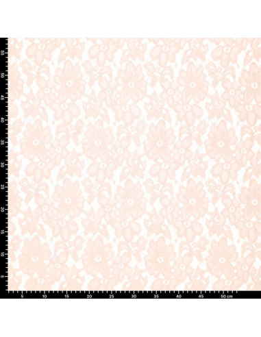 Tejido guipur elástico Bloom - Rosa claro