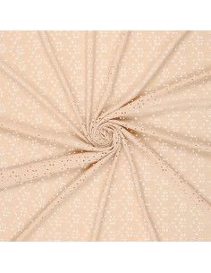 Tejido bordado inglés elástico - Beige claro