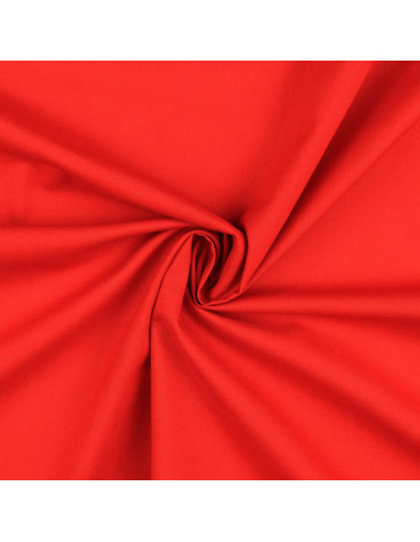 Tejido de algodón cretona liso - Rojo