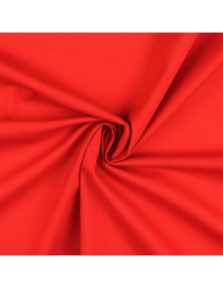 Tejido de algodón cretona liso - Rojo