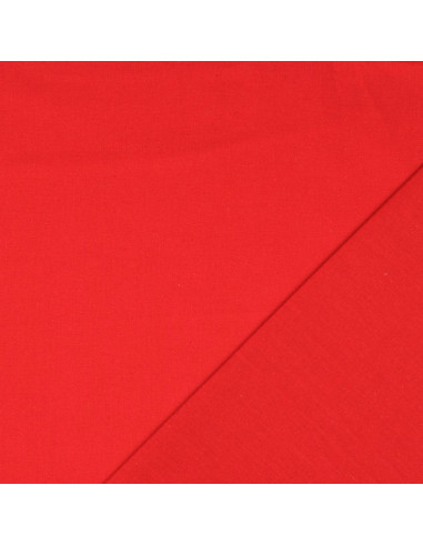 Tejido de algodón cretona liso - Rojo amapola