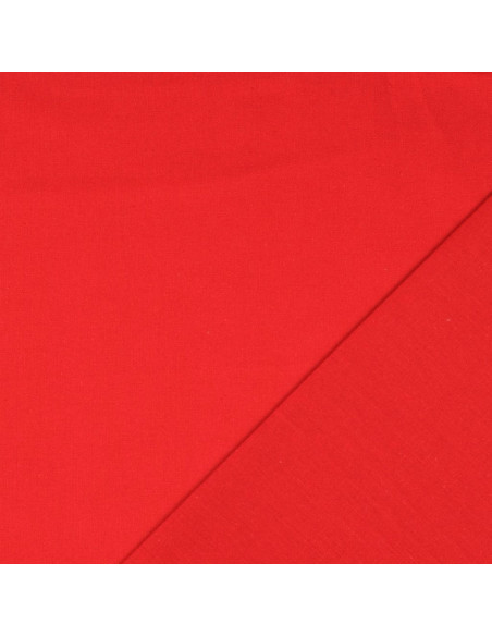 Tejido de algodón cretona liso - Rojo amapola