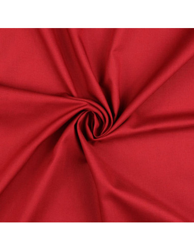 Tejido de algodón cretona liso - Rojo oscuro