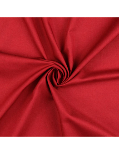 Tejido de algodón cretona liso - Rojo oscuro