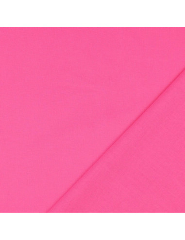 Tejido de algodón cretona liso - Rosa vivo