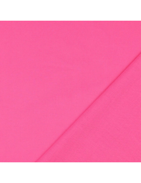 Tejido de algodón cretona liso - Rosa vivo