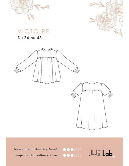 Patrón de vestido, blusa Victoire - Joli Lab