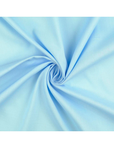 Tejido de algodón cretona liso - Azul bebé