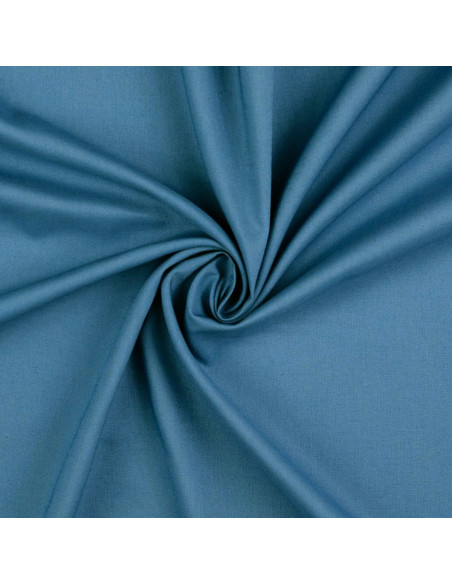 Tejido de algodón cretona liso - Azul grisáceo