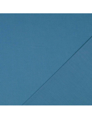 Tejido de algodón cretona liso - Azul grisáceo