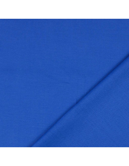 Tejido de algodón cretona liso - Azul real