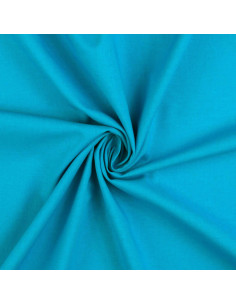 Tejido de algodón cretona liso - Azul turquesa