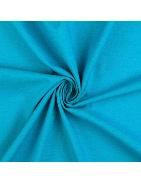 Tejido de algodón cretona liso - Azul turquesa