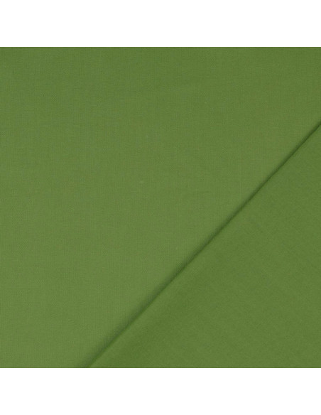 Tejido de algodón cretona liso - Verde oliva