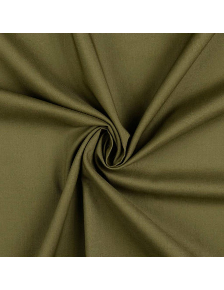 Tejido de algodón cretona liso - Verde militar