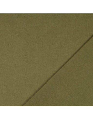 Tejido de algodón cretona liso - Verde militar