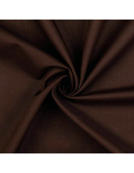 Tejido de algodón cretona liso - Marrón oscuro