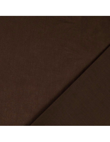 Tejido de algodón cretona liso - Marrón oscuro