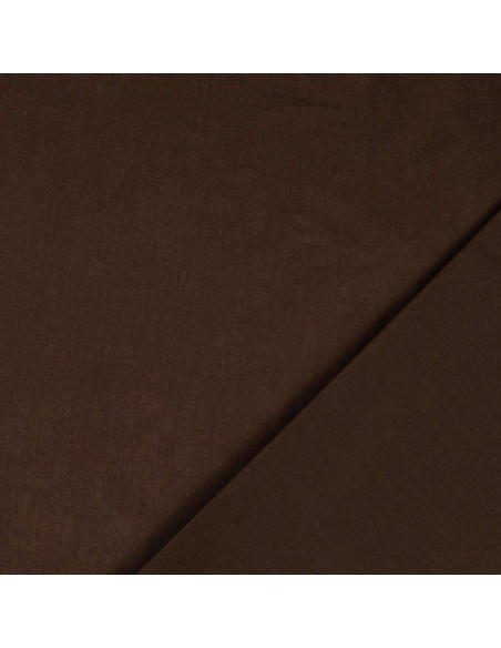 Tejido de algodón cretona liso - Marrón oscuro