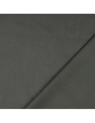 Tejido de algodón cretona liso - Gris antracita