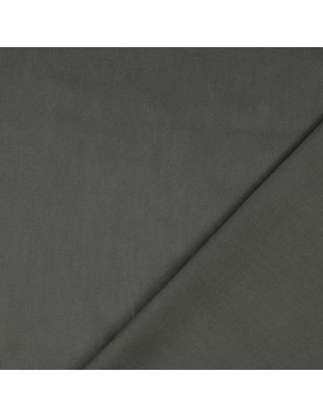 Tejido de algodón cretona liso - Gris antracita