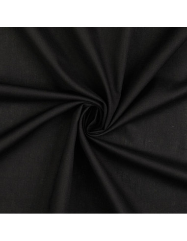 Tejido de algodón cretona liso - Negro