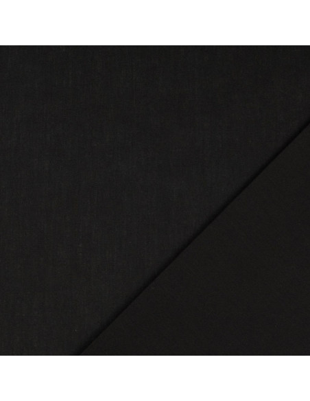 Tejido de algodón cretona liso - Negro