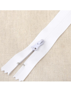 Cierre invisible impermeable de 20 cm - Blanco