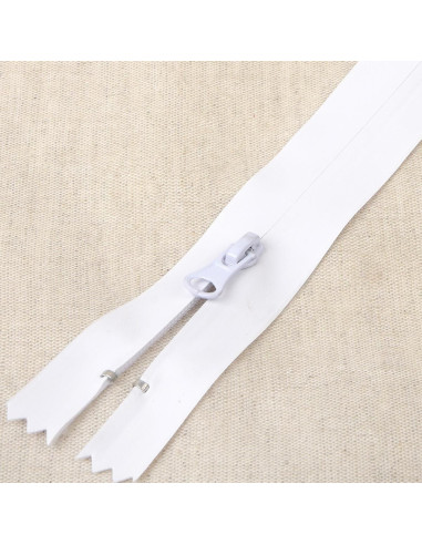 Cierre invisible impermeable de 20 cm - Blanco