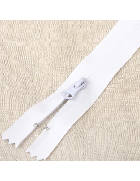Cierre invisible impermeable de 20 cm - Blanco