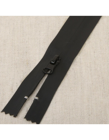 Cierre invisible impermeable de 20 cm - Negro