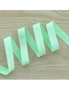 Bies elástico pre-plegado satinado de 15 mm de ancho - Verde agua