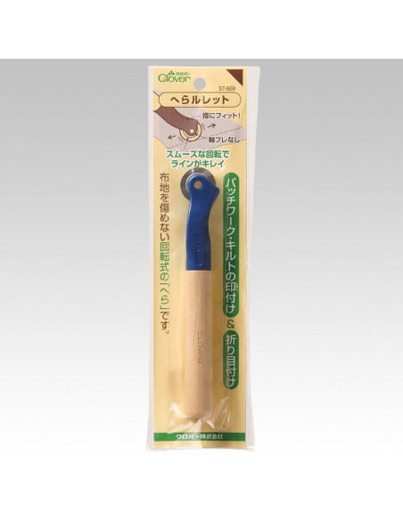 Rueda de trazado de dentado liso y mango de madera Clover