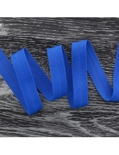 Cinta al bies elástica pre-plegada de 20 mm de ancho - Azul cobalto