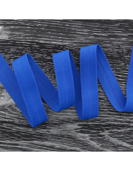 Cinta al bies elástica pre-plegada de 20 mm de ancho - Azul cobalto