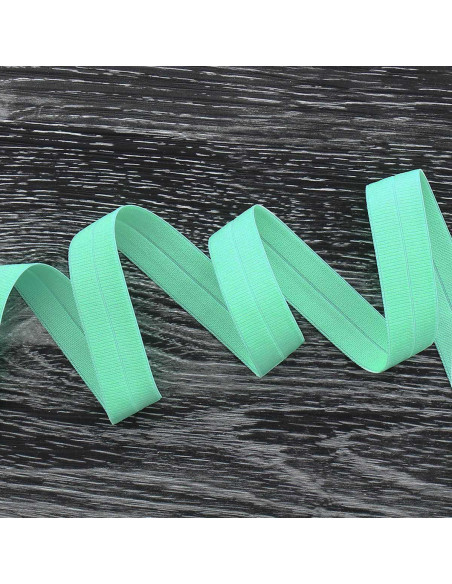 Cinta elástica pre-plegada mate de 20 mm de ancho - Verde menta