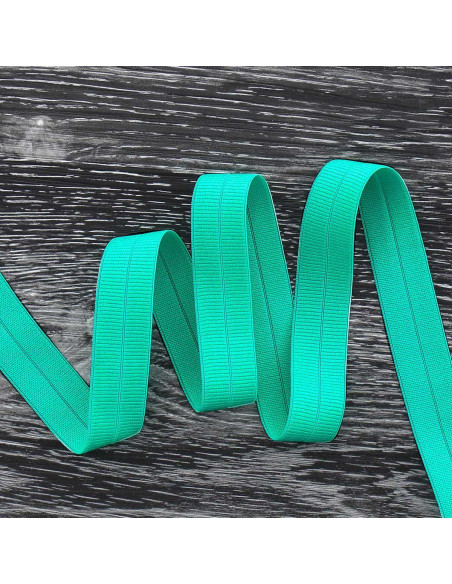 Cinta al bies elástica pre-plegada de 20 mm de ancho - Azul pacífico