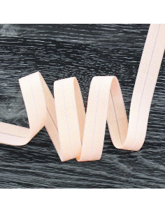 Cinta elástica pre-plegada mate de 20 mm de ancho - Rosa pálido
