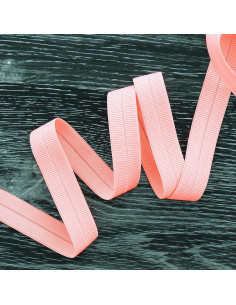 Cinta al bies elástica pre-plegada de 20 mm de ancho - Rosa bebé