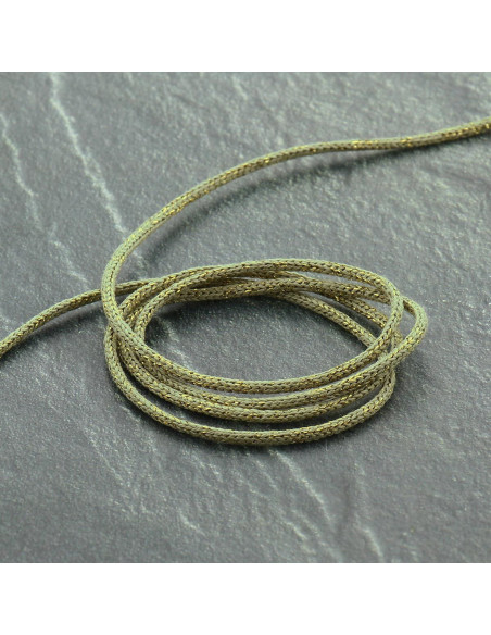 Cordón lurex Saxo 2 mm - Caqui claro y oro