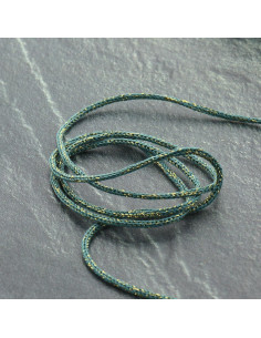 Cordón lurex Saxo 2 mm - Verde salvia y oro