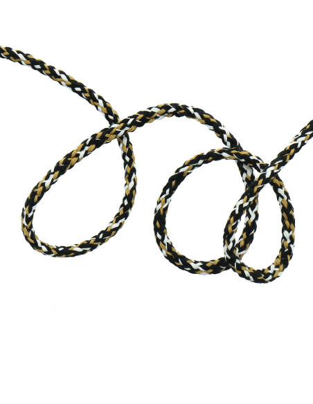 Cordón de sudadera fantasía - Blanco, negro y dorado